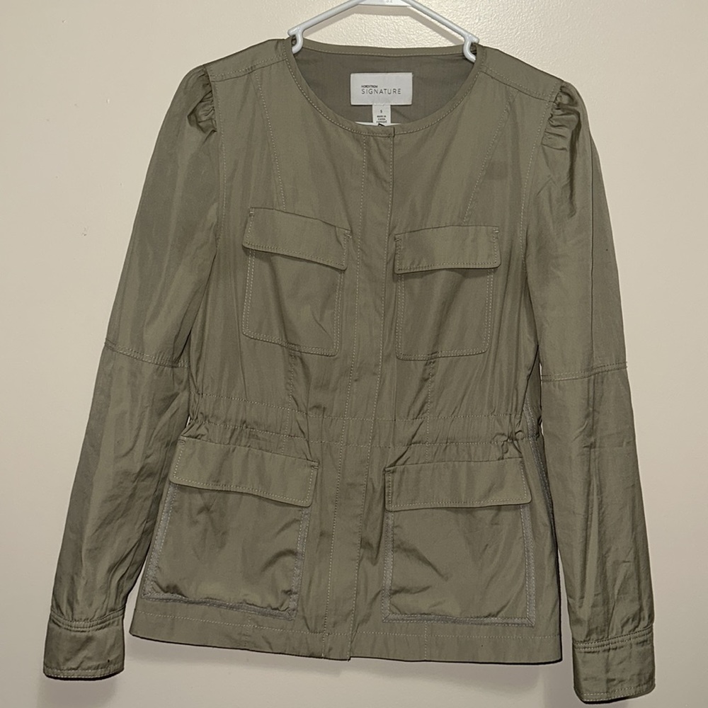 Nordstrom Signature Womens Khaki Jacket Size Small